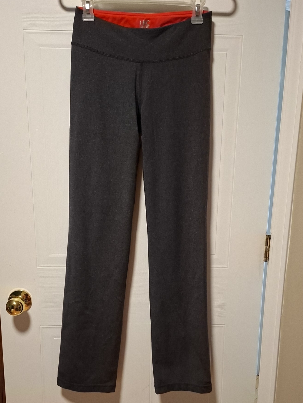 Women’s Charcoal Yoga Pants with Red Waistband